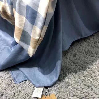 BỘ CHĂN GA GỐI MUJI KẺ NÂU