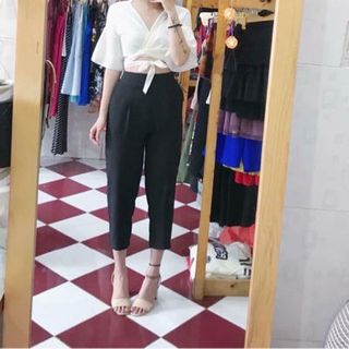 Set trang phục 💃🏻 có 2 màu Trắng - Xanh caro