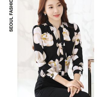 Áo Sơ Mi Hoa Lan Trắng Cổ Trụ