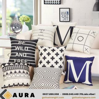 GỐI TỰA LƯNG TRẮNG ĐEN