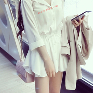 Đầm xòe trắng kiểu fashion