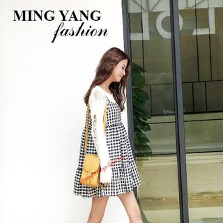 Đầm babydoll sọc caro
