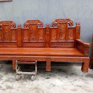 Bộ Bàn Ghế Kiểu Âu Á Hộp Như Ý Voi Tay Đặc gỗ hương vân bộ 2m2 và 2m4