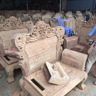 Bộ Bàn Ghế Hoàng Gia gỗ hương vân