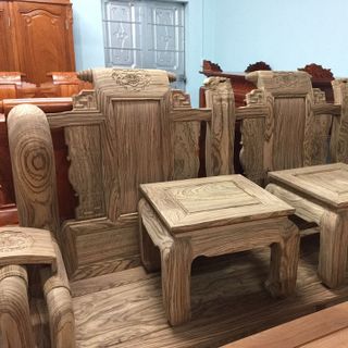 Bộ Bàn Ghế Giả Cổ Tần Thủy Hoàng gỗ mun nam phi tay 12