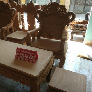 Bộ bàn ghế kiểu louis pháp gỗ gõ đỏ
