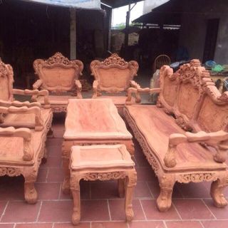 Bộ bàn ghế kiểu louis pháp gỗ hương đá