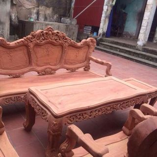 Bộ bàn ghế kiểu louis pháp gỗ hương đá