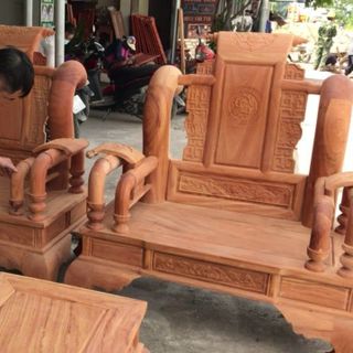 Bộ bàn ghế tần thủy hoàng gỗ gõ đỏ tay 12