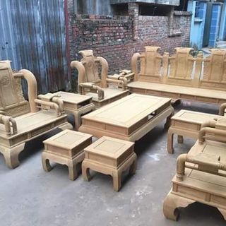 Bộ bàn ghế tần thủy hoàng gỗ cẩm vàng tay 12