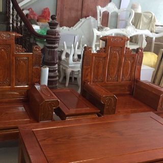 Bộ bàn ghế âu á hộp - gỗ sồi nga - Loại 2m2 và 2m4