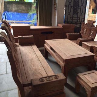 Bộ bàn ghế âu á hộp kiểu như ý voi gỗ hương đá