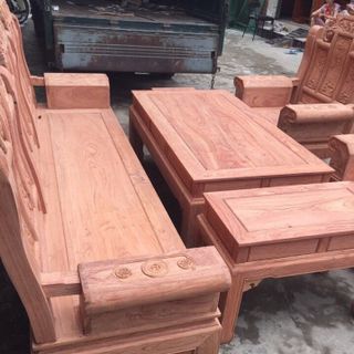 Bộ bàn ghế âu á hộp kiểu như ý voi gỗ hương đá
