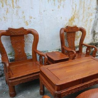 Bộ bàn ghế phòng khách minh quốc triện gỗ hương vân