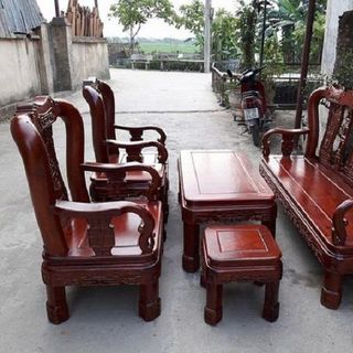 Bộ bàn ghế phòng khách minh quốc triện gỗ hương vân