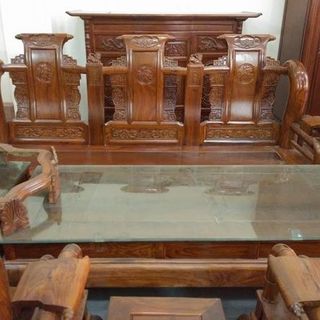 Bộ bàn ghế giả cổ tần thủy hoàng gỗ hương vân