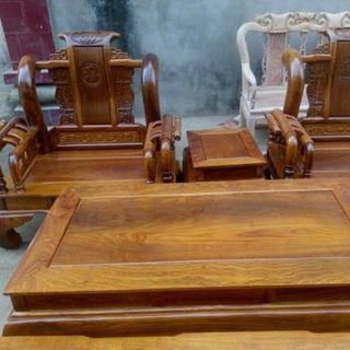 Bộ bàn ghế giả cổ tần thủy hoàng gỗ hương vân