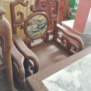 Bộ Bàn Ghế Guột Móc Mỏ Khảm Đá Gỗ Gụ