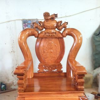 Bộ bàn ghế nghê đỉnh gỗ gõ đỏ