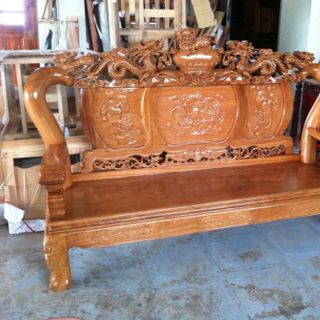 Bộ bàn ghế nghê đỉnh gỗ gõ đỏ