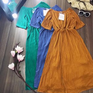 Maxi dập li Chất liệu chifon lụa dày