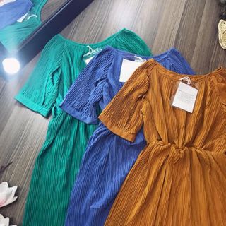 Maxi dập li Chất liệu chifon lụa dày