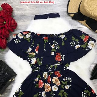 Jumpsuit hoa trễ vai bèo tầng️