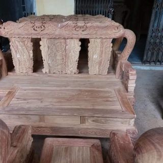 Bộ Bàn Ghế Minh Quốc Voi Gỗ Hương Vân