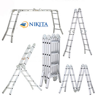 Thang nhôm gấp 4 đa năng Nikita cao 37m