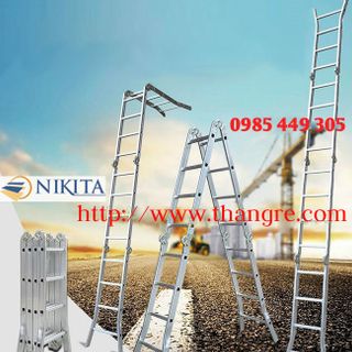 Thang nhôm gấp 4 đa năng Nikita cao 80m