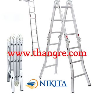 Thang nhôm gấp 4 đa năng Nikita cao 80m