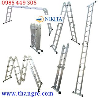 Thang nhôm gấp 4 đa năng Nikita cao 80m