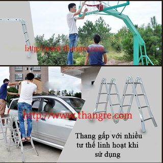 Thang nhôm gấp 4 đa năng Nikita cao 47m