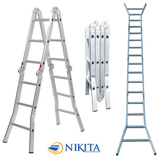 Thang nhôm gấp 4 đa năng Nikita cao 58m