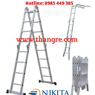 Thang nhôm gấp 4 đa năng Nikita cao 58m