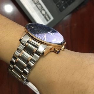 Đồng hồ nam NIBOSI 1985 Dây demi mặt đen