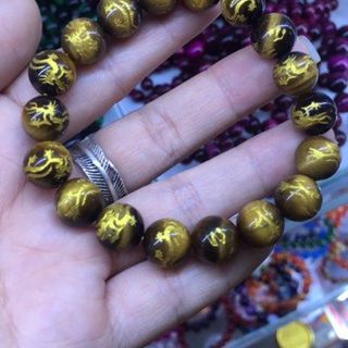 Vòng tay mắt hổ khắc rồng - MSP 334