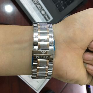 Đồng hồ nam NIBOSI 1985 Dây demi mặt đen