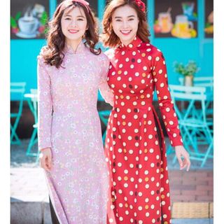 Áo dài cô ba sài gòn quần kèm băng đô