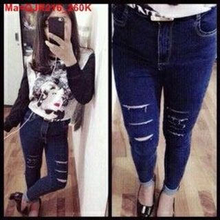 Quần Jeans Nữ Rách Gối