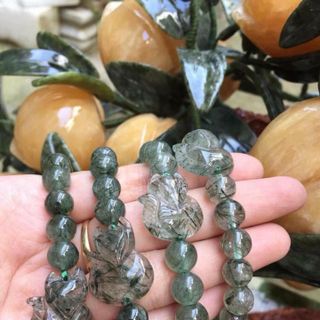 Vòng tay tỳ hồ ly thạch anh tóc xanh - MSP 377