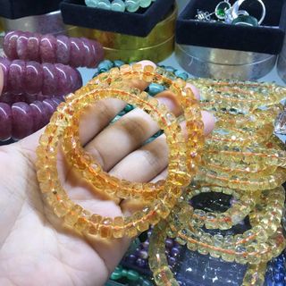 Vòng tay thạch anh vàng giác cạnh - MSP 375