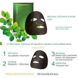 BILL STORE Mặt nạ Naruko – Trà tràm – Mặt nạ trà tràm kiểm át dầu và mụn hộp 8 miếng – Tea Tree Shine Control and Blemish Clear Mask 8pcs/ box