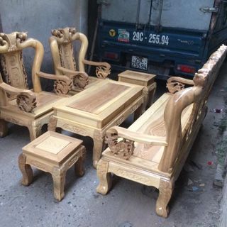 Bộ bàn ghế giả cổ minh quốc đào tay 10 và tay 12 gỗ sồi nga