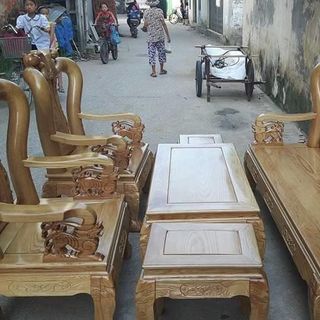 Bộ bàn ghế giả cổ minh quốc đào tay 10 và tay 12 gỗ sồi nga