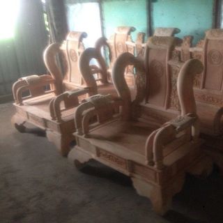 Bộ bàn ghế tần thủy hoàng tay 10 và tay 12 gỗ xà cừ