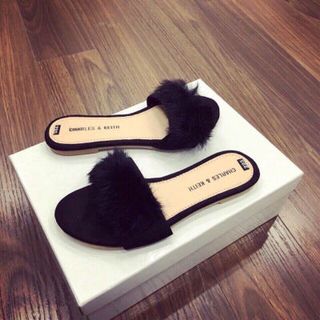 dép quai ngang lông