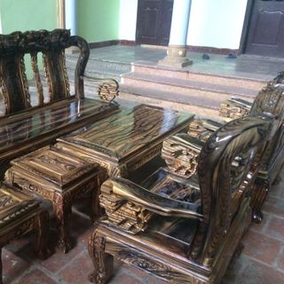 Bộ bàn ghế giả cổ minh đào gỗ tràm lõi