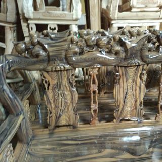 Bộ bàn ghế giả cổ minh quốc đào gỗ tràm Tay 10 và Tay 12