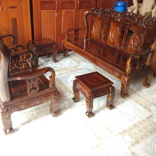 Bộ bàn ghế quốc đào gỗ tràm tay 8 và tay 9